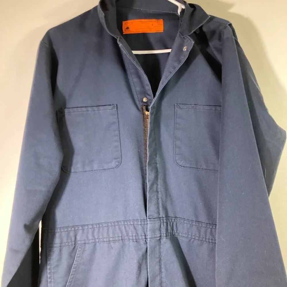 Mens Vintage Red Kap Long Sleeve Coveralls Navy 42-LN‎ Made in USA